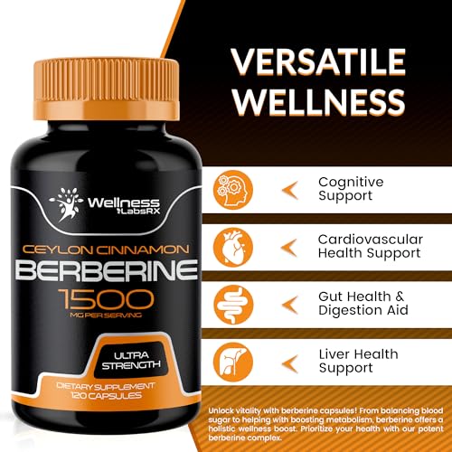 WELLNESS LABSRX Berberine Supplement 1500mg - Liposomal Berberine with Ceylon WELLNESS LABSRX uk supplements