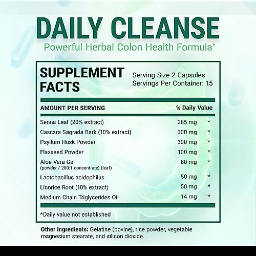IVL - Daily Cleanse Herbal Colon Health Formula - Detoxification, Probiotic, Digestive Support IVL uk supplements