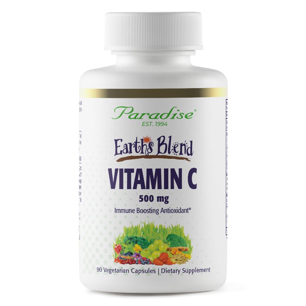 Paradise Herbs Earth's Blend Vitamin C with Nature's C and Adaptogens, Superfoods Base of Probiotics & Organic Alkalizing Greens, 90 Vegetarian Capsules Paradise Herbs uk supplements