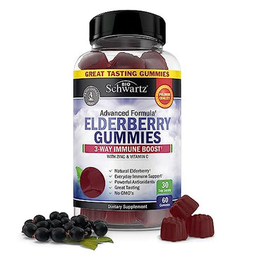 Elderberry Gummies with Zinc and Vitamin C for Adults & Kids - Natural Immune Support BioSchwartz uk supplements