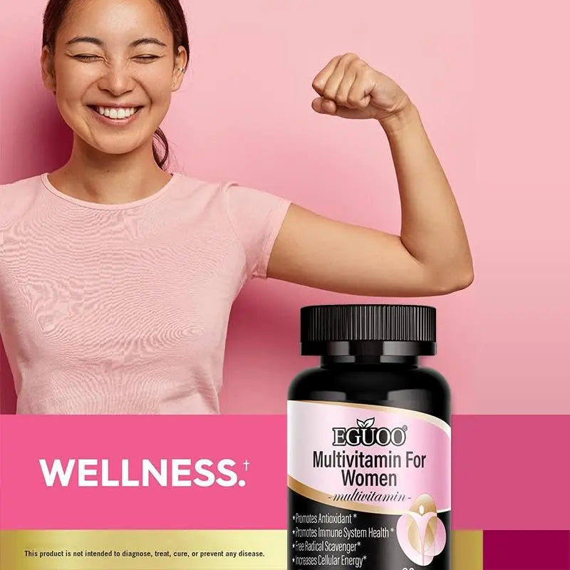 EGUOO Women’s Multivitamin 90 Capsules - Vitamin C, E, Biotin & Folic Acid for Energy, Immune Support, Brain, Heart, Eye & Bone Health EGUOO uk supplements