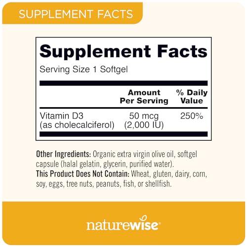 NatureWise Vitamin D3 2000iu (50 mcg) Healthy Muscle Function, and Immune Support NatureWise uk supplements