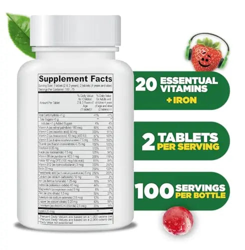 Lifeable Multivitamin & Multimineral with Iron Chewables for Kids – Vegetarian – Gluten Free Vegetarian – Great Tasting Doctors Orders uk supplements