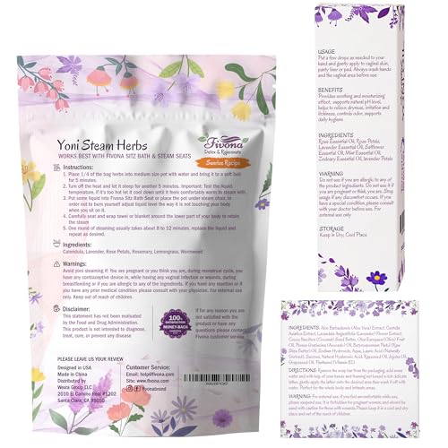 FIVONA Yoni Care Kit 4 in 1 - pH Balanced Natural Yoni Oil, Herbal Bar Soap for Feminine V Wash, Detox FIVONA uk supplements
