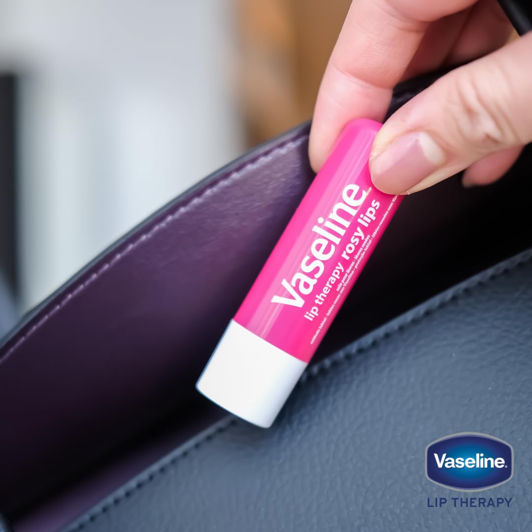 Vaseline Lip Therapy Care Rosy, Fast-Acting Nourishment, Ideal for Chapped, Dry, Cracked, or Damaged Lips, Lip Balm, 4-Pack, 0.16 Oz Each Vaseline uk supplements