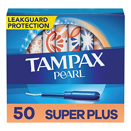 Tampax Pearl Tampons Super Plus Absorbency, with Leakguard Braid, Unscented, 50 Count Tampax uk supplements