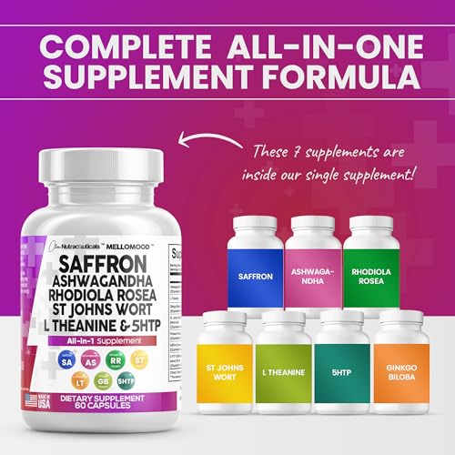 Clean Saffron Supplements with Ashwagandha 8000mg - Mood Support with L-Theanine Clean Nutraceuticals uk supplements