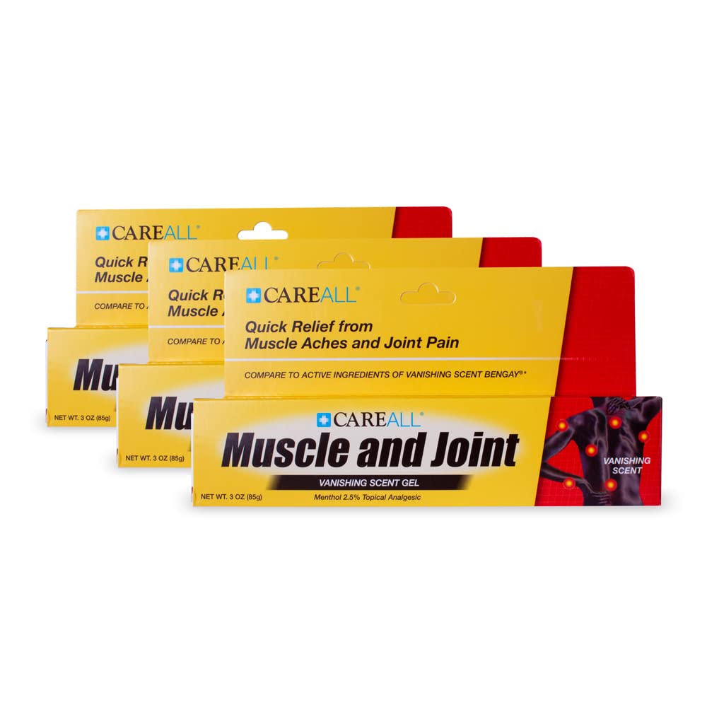 CareAll Muscle & Joint Vanishing Scent Gel, 3.0 oz. (3 Pack), Non-Greasy, Pain Relief Gel for Muscle, Back and Minor Arthritis, Topical Analgesic, 2.5% Menthol CareAll uk supplements