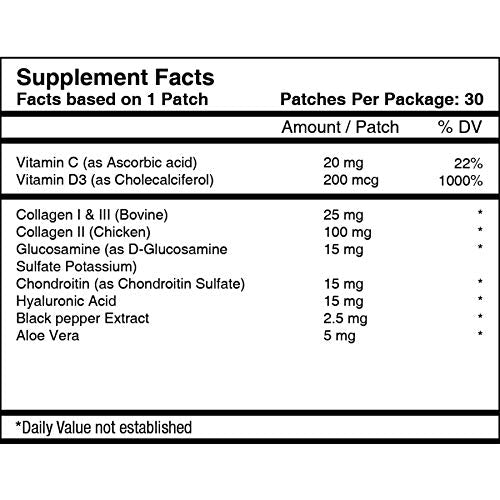 Patch Aid Advanced Collagen Plus - 30 Daily Topical Patches. 100% Natural & Vegan. Allergy & Filler Free Patch Aid uk supplements