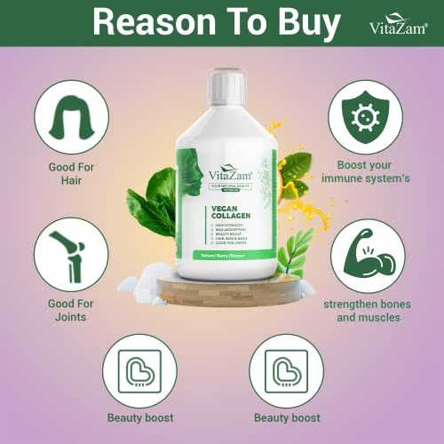 VitaZam Vegan Collagen Liquid 5000mg Hydrolyzed Collagen Peptides for Women VitaZam uk supplements
