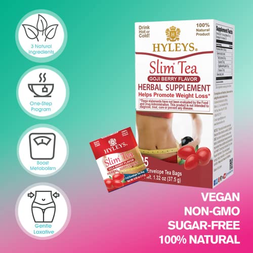 Hyleys Slim Tea Goji Berry Flavor - Weight Loss Herbal Supplement Cleanse and Detox Hyleys Tea uk supplements