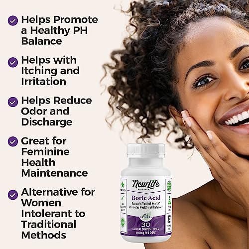 NewLife Naturals Boric Acid Suppositories for Women - 600mg NewLife Naturals uk supplements