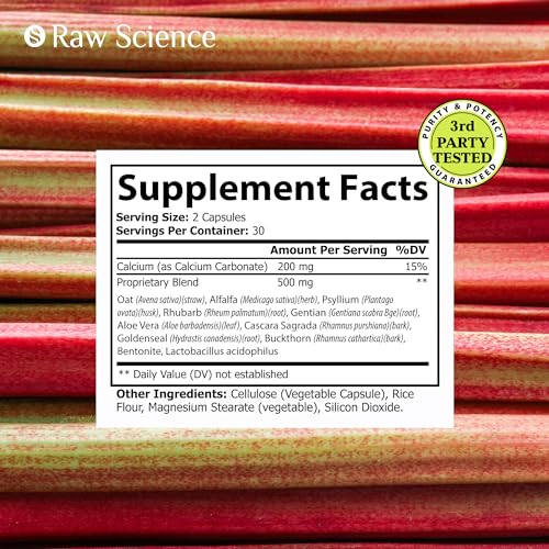 Colon Cleanse - Detox, Digestive Health, Psyllium Husk, Aloe Vera, Bentonite Clay, Acidophilus Probiotic S RAW SCIENCE uk supplements