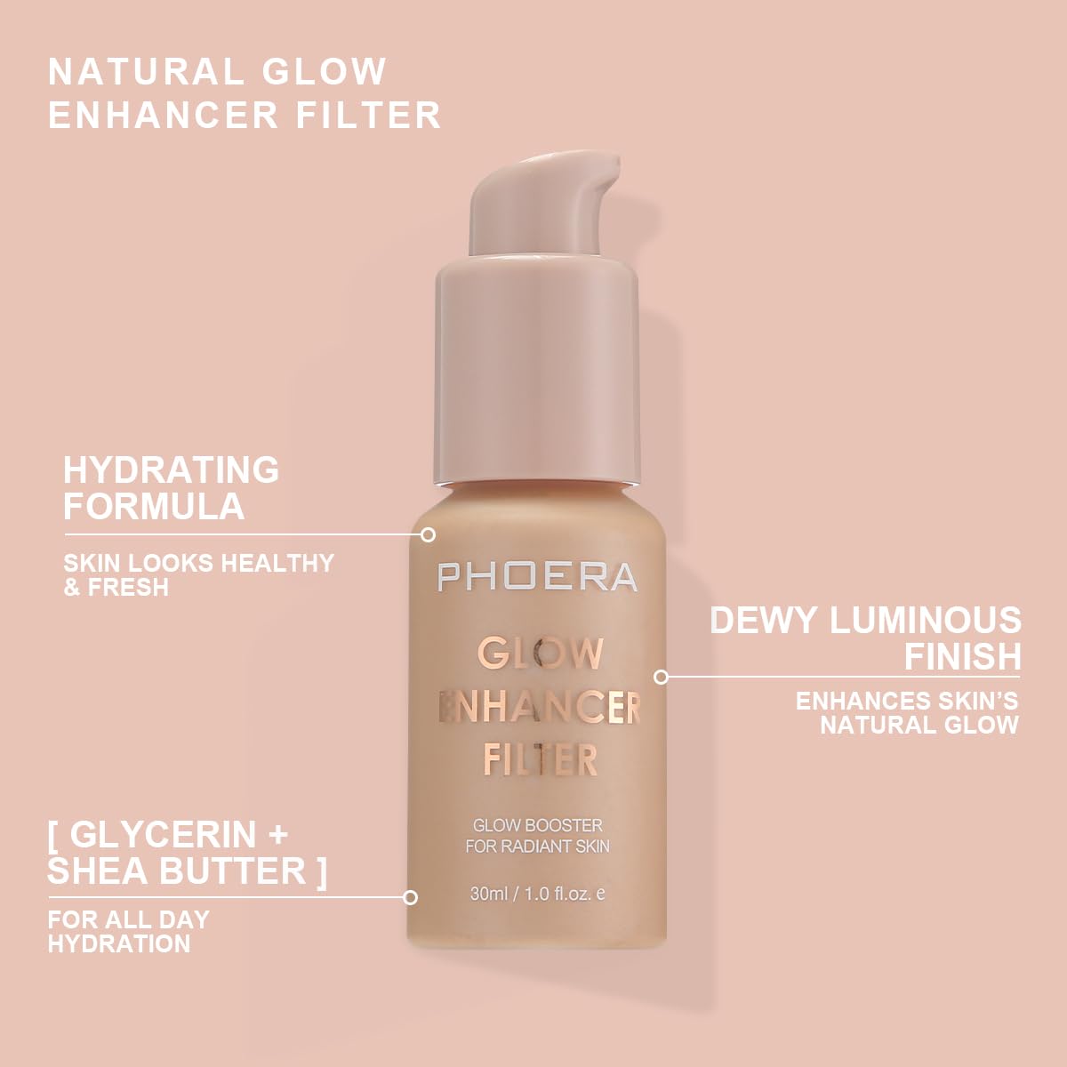 PHOERA Skin Glow Tint Foundation,Natural Radiant Flawless Filter Effect Silk Perfect Illuminating Foundation. (03 Medium) Meifen uk supplements