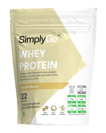 SimplyGo Whey Protein Powder | 900g | Simply Add 30g to Water, Juice or Shakes Simply Supplements uk supplements