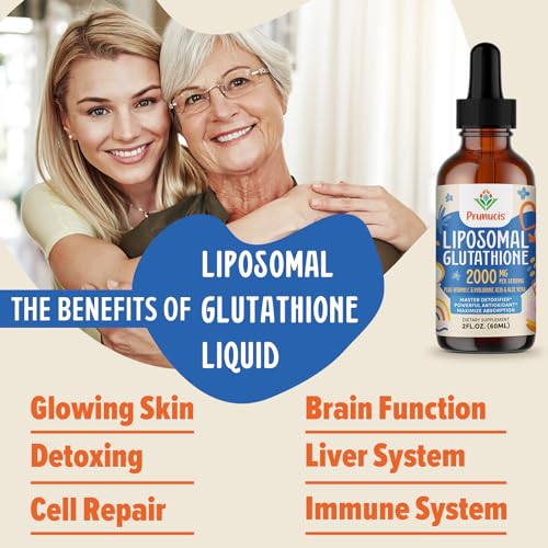 2000MG Liposomal Glutathione Liquid, 98% Absorption, Glutathione Liquid Supplement Prunucis uk supplements