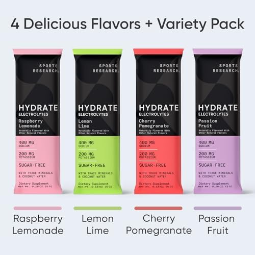 Sports Research Hydrate Electrolytes Powder Packets - Sugar-Free & Naturally Flavored Sports Research uk supplements
