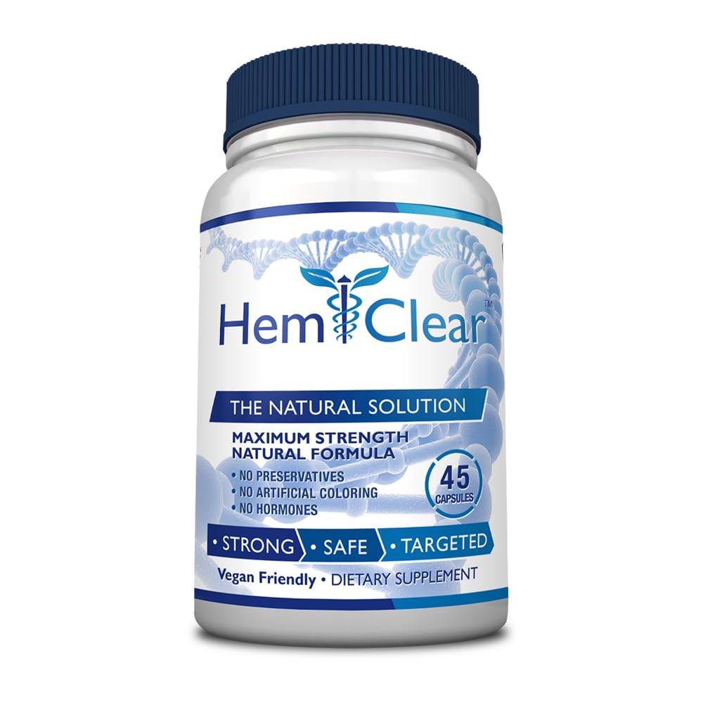 HemClear for Hemorrhoids - Vegan, 100% Natural Formula for Hemorrhoid Relief & Vascular Health - Maximum Strength 1 Bottle Hemclear uk supplements