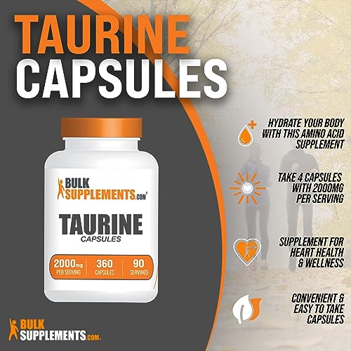 BULKSUPPLEMENTS.COM Taurine Capsules - Taurine Supplement, Taurine 2000mg BULKSUPPLEMENTS.COM uk supplements