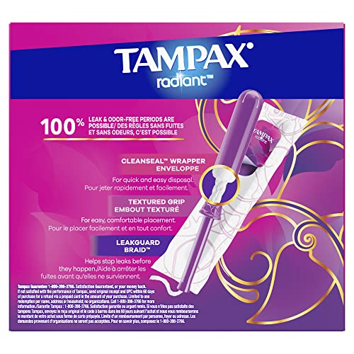 Tampax Radiant Tampons 42 R 2.7X 3/4/ 42ct, Pink and Blue Tampax uk supplements
