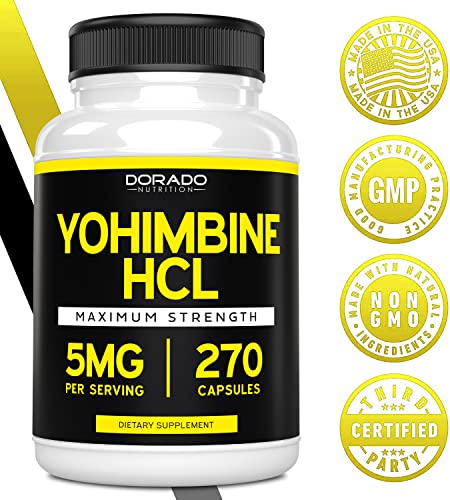 Yohimbine HCL 5mg For Men and Women (270 Capsules) - More Potent Than Yohimbe DORADO NUTRITION uk supplements