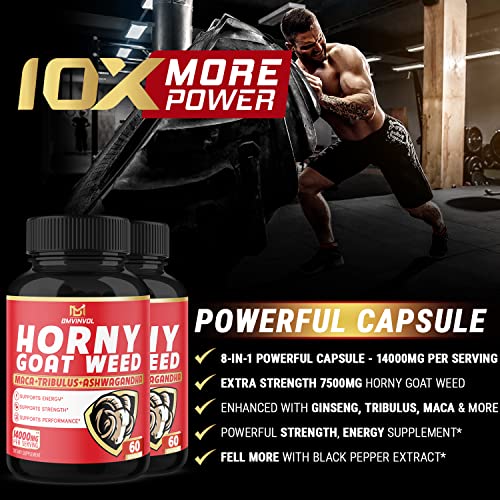 BMVINVOL (2 Packs) Horny Goat Weed Capsules, 14000mg Herbal Equivale BMVINVOL uk supplements