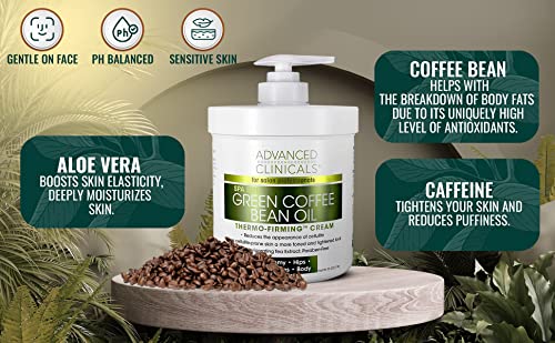 Advanced Clinicals Retinol Body Cream + Green Coffee Bean Oil Slim & Tighten Body Lotion Advanced Clinicals uk supplements