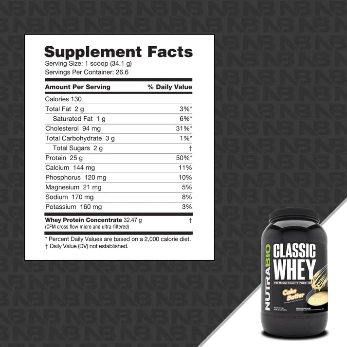 NutraBio Classic Whey Protein Powder- 25G Protein Per Scoop - Full-Spectrum Amino NutraBio uk supplements