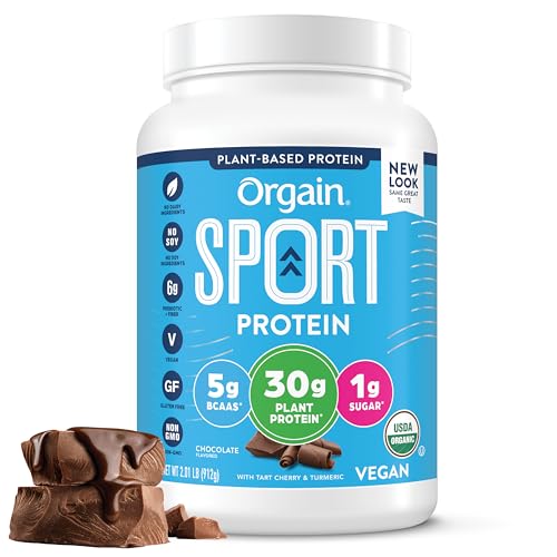 Orgain Organic Sport Vegan Protein Powder, Chocolate - 30g Plant Based Protein Orgain uk supplements