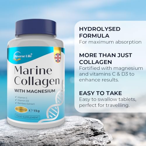 Reverse Life Powerful Marine Collagen Tablets 1800mg with Vitamin C & Vitamin D3 + Magnesium Reverse Life uk supplements