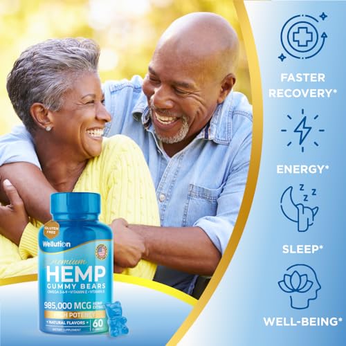 Wellution Hemp Gummies 985,000 High Potency - Fruity Gummy Bear with Hemp Oil Wellution uk supplements