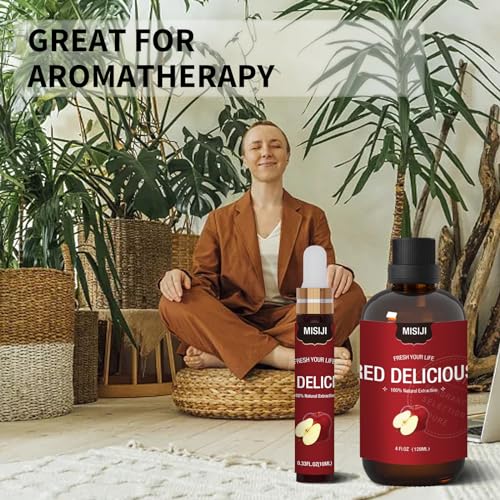 Essential Oils-MISIJI Apple Fragrance Essential Oils for Diffuser for Home 4FL.OZ Plus 0.33,Diffuser Oils Scents MISIJI uk supplements
