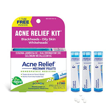Boiron Acne Relief Kit for Blackheads, Oily Skins, Whiteheads on The Face and Body - 3 Count (240 Pellets) Boiron uk supplements