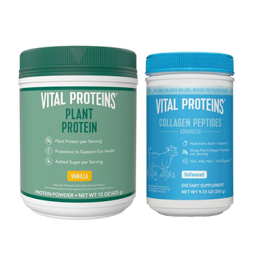 Vital Proteins Collagen Peptides Powder, 9.33 oz Unflavored + 15 oz Vanilla Plant Protein Vital Proteins uk supplements