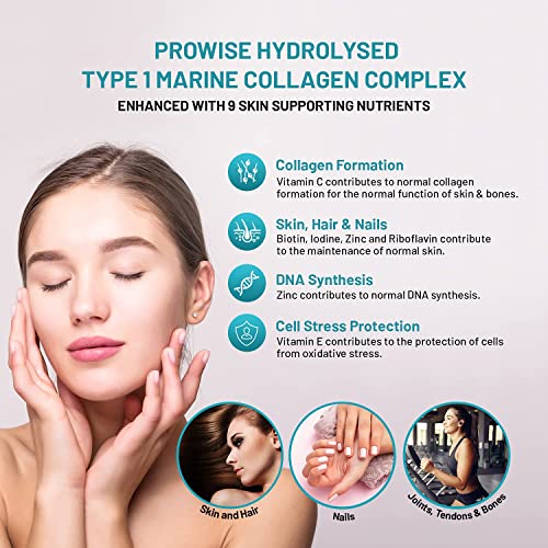 Marine Collagen with Hyaluronic Acid 1100mg | 90 Collagen Capsules High Strength for Women & Men PH PROWISE Healthcare uk supplements