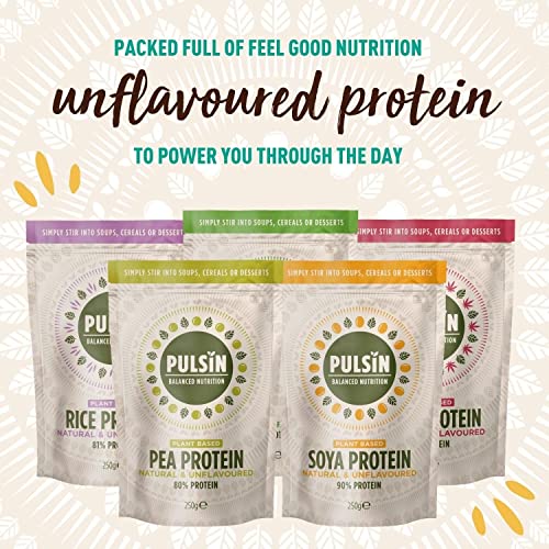 Pulsin - Unflavoured Vegan Pea Protein Powder - 250g - 8.0g Protein, 0g Carbs, 41 Kcals Per Serving Pulsin uk supplements