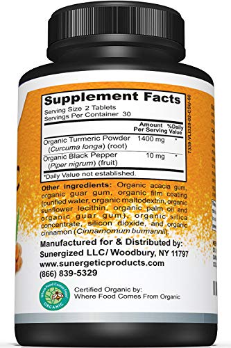 USDA Certified Organic Turmeric Supplement – Includes Organic Turmeric & Organic Black Sunergetic uk supplements