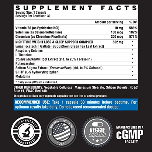 Nutrex Lipo 6 Nighttime Fat Burner | Melatonin Sleep Aid & Weight Loss Diet Pills Nutrex Research uk supplements