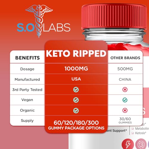 (2 Pack) Keto Ripped ACV Gummies Advanced Weight Loss, Keto Ripped Keto + ACV Gumm S.O Labs uk supplements