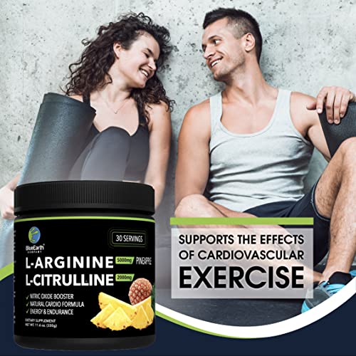 BlueEarth Company L-Arginine 5000mg + L-Citrulline Complex Powder Supplement Drink BlueEarth Company uk supplements
