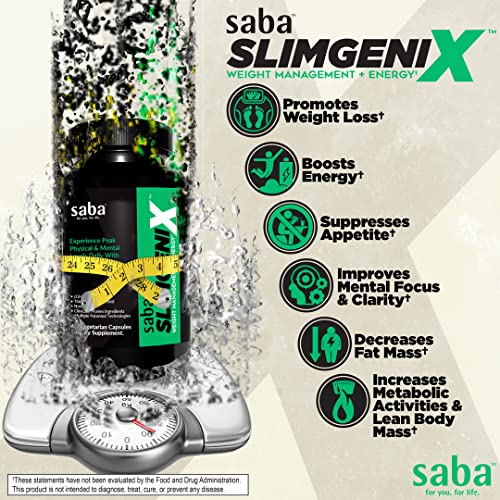 Saba SlimGenix -Energy, Weight Management, Appetite Control, Focus, Fat Burner Saba uk supplements