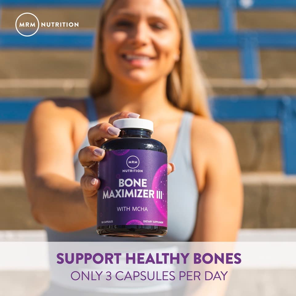 MRM Nutrition Bone Maximizer® III | with MCHA + Vitamin D3 + Vitamin K2 | Bone Health | High Potency | Key Vitamins and Minerals for Bones | 50 Servings MRM uk supplements