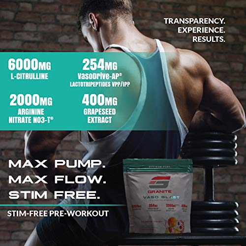 Granite Vaso Blast Advanced 'Stim-Free' Pre-Workout | Supports Vasodialation, NO Conversion Granite Supplements uk supplements
