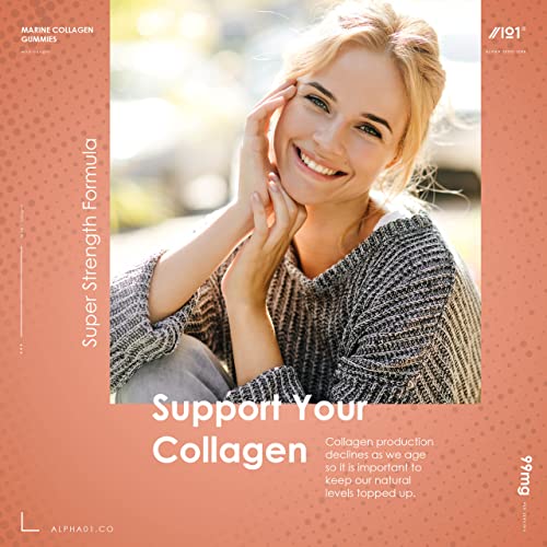 Marine Collagen Gummies - Wild-Caught Marine - Tapioca Based - High Potency Hydrolysed Marine Collagen Gummies ALPHA01 uk supplements