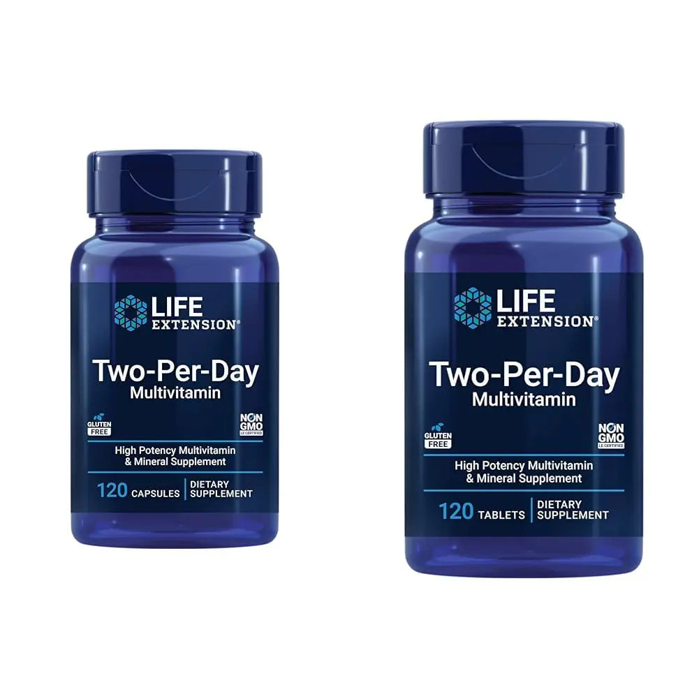 Life Extension Two-Per-Day Multivitamin 120 Capsules & 120 Tablets - Vitamins B, C, D, Zinc & Over 25 Vitamins, Minerals & Extracts Life Extension uk supplements