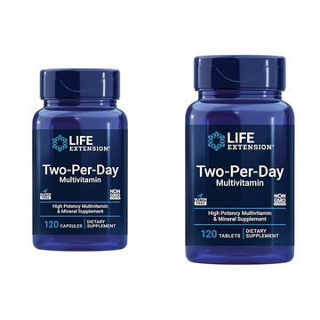 Life Extension Two-Per-Day Multivitamin 120 Capsules & 120 Tablets - Vitamins B, C, D, Zinc & Over 25 Vitamins, Minerals & Extracts Life Extension uk supplements