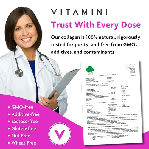 Premium Collagen Supplements for Women - High Strength Marine Collagen with Hyaluronic Acid, Biotin, Vitamin C & E V Vitamini uk supplements