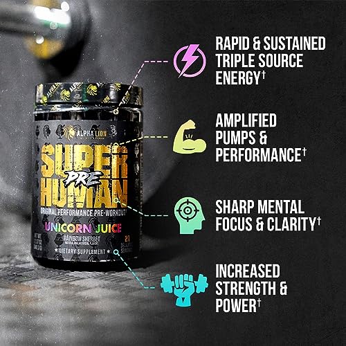 ALPHA LION Superhuman Pre Workout Powder, Beta Alanine, L-Taurine & Tri-Source ALPHA LION uk supplements