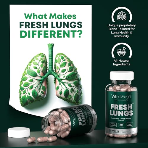 VitalWise Fresh Lungs Lung Detox and Cleanse Supplement with Mullein Leaf Extract VitalWise uk supplements
