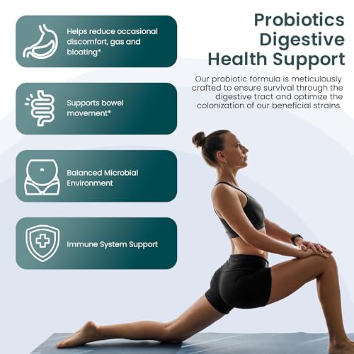 UpNourish Probiotics - 200 Billion CFUs, 15 Strains, Prebiotics & Enzymes - 60 Vegan Cap UpNourish uk supplements